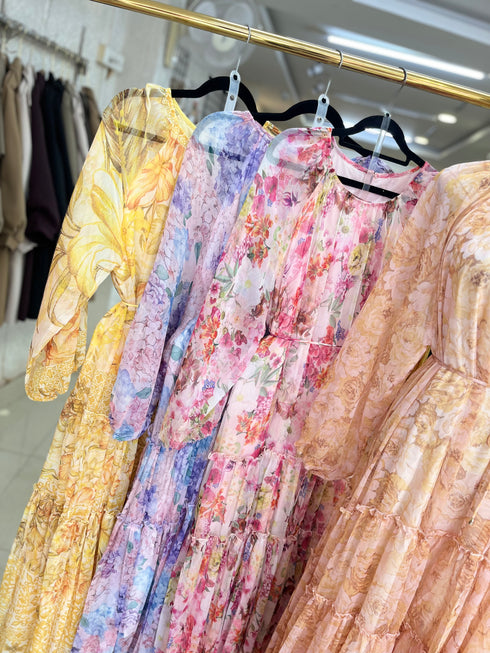 Long Sleeves Floral Maxi Dress